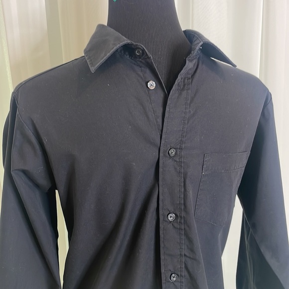 Black GEORGE Long Sleeve Dress Shirt, size XL (14-16) - Picture 2 of 4